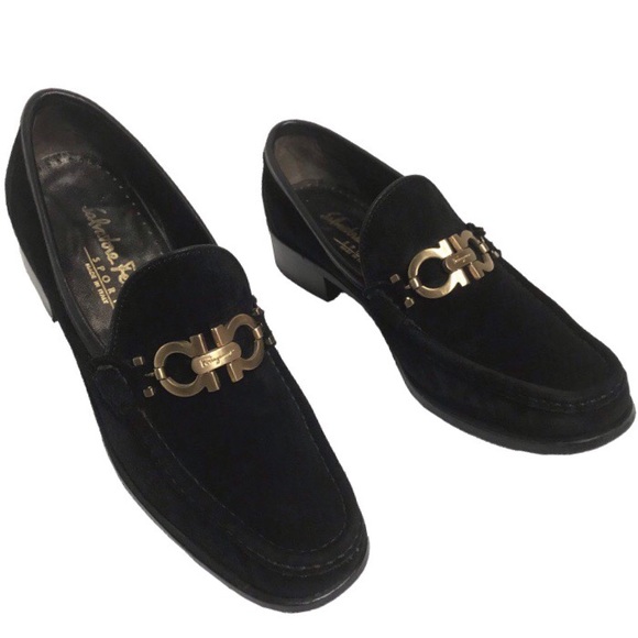 Salvatore Ferragamo Shoes - Salvatore Ferragamo Classic Black Suede Loafers